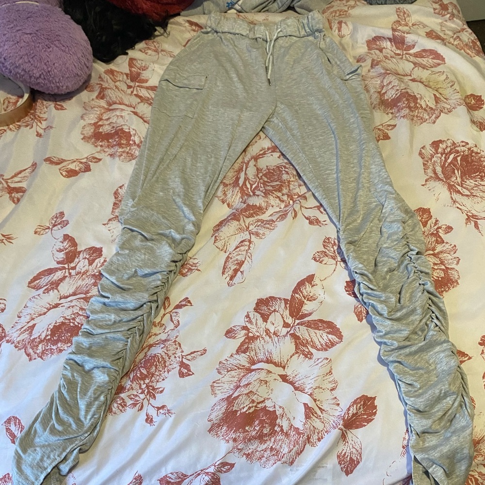 Grey stacked leggings